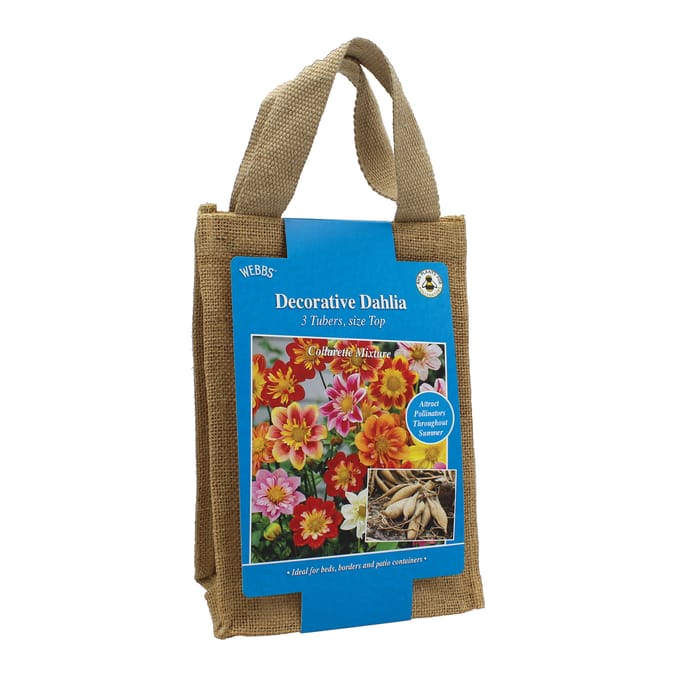 Webbs Decorative Dahlia Jute Bag - Collarette Mixture