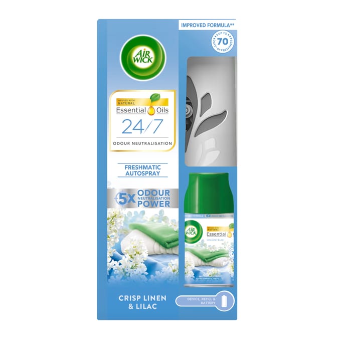 Air Wick Crisp Linen & Lilac Freshmatic Autospray Kit 250ml