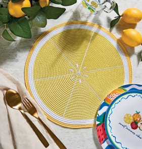The Outdoor Edit Mediterranean Placemats 2 Pack - Lemon