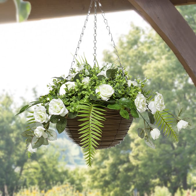  Jardin Artificial Rose Hanging Basket