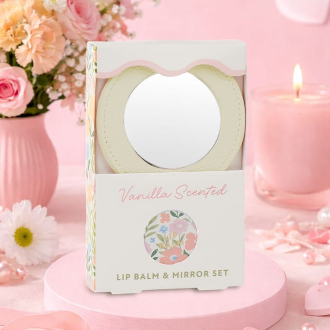 Mother's Day Lip Balm & Mirror Set - Vanilla Scented