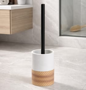  Home Collections Bamboo Top Toilet Brush - White