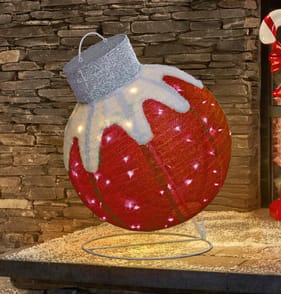 Prestige Mains Operated LED Collapsible Bauble Light - Red