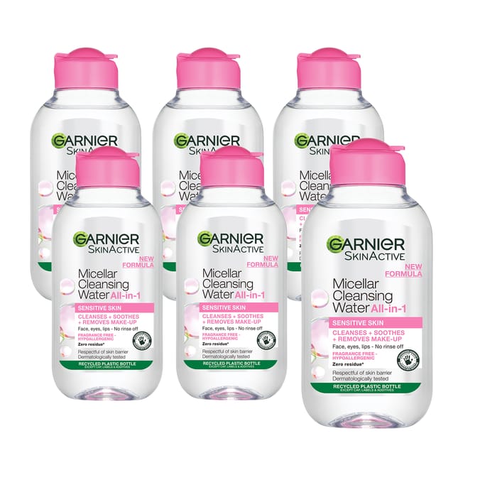 Garnier Micellar Water Facial Cleanser for Sensitive Skin 100ml x6
