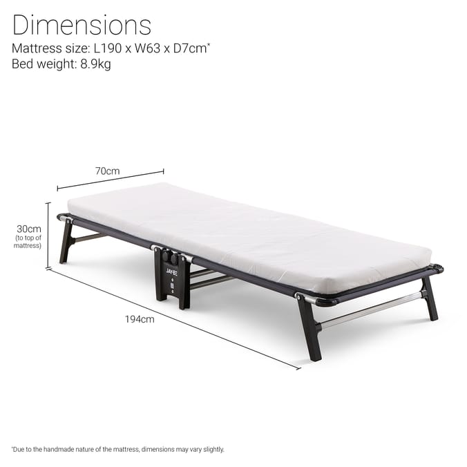 Jay-Be HE70 Hideaway Folding Bed with e-Fibre Mattress - Single