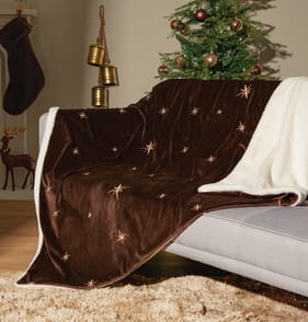 Winter Luxe Embroidered Star Throw 