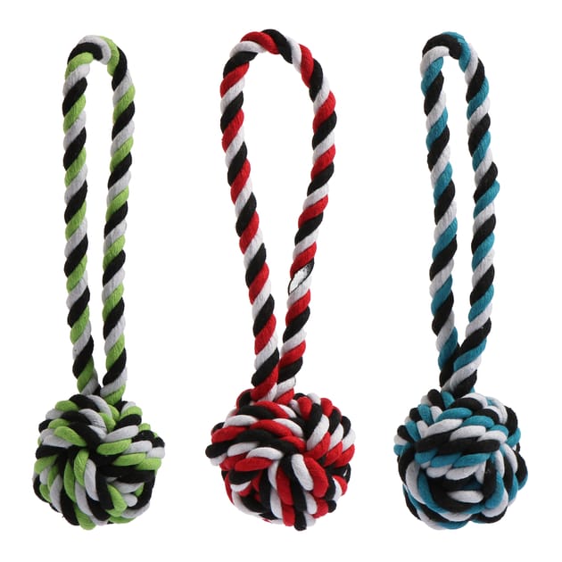 My Pets Play! Rope Ball Tugger Assorted | Home Bargains