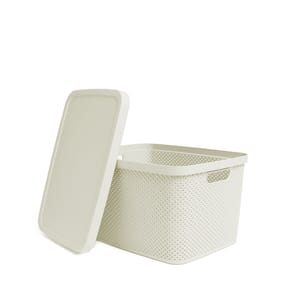 Home Collections 19L Storage with Lid - Cream