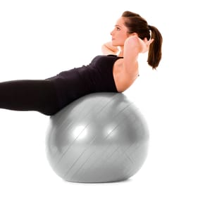 X-Tone 65cm Yoga Exercise Ball with Pump - Silver
