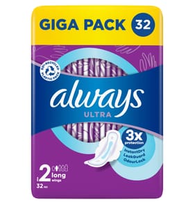 Always Ultra Pads Day & Night Sanitary Towels with Wings 32s - Size 2