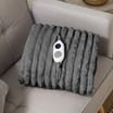 The Winter Warmer Electric Heated Soft Ribbed Plush Throw - Grey  