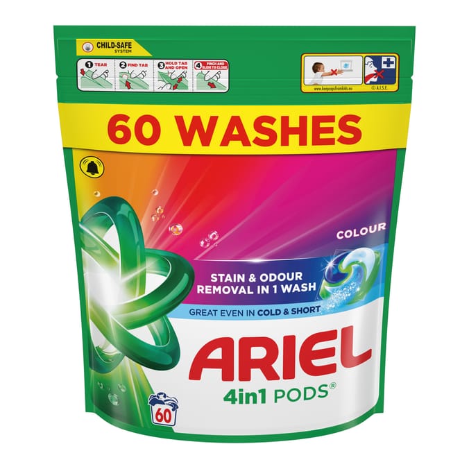 Ariel 4in1 Pods Washing Capsules 60 Washes - Colour
