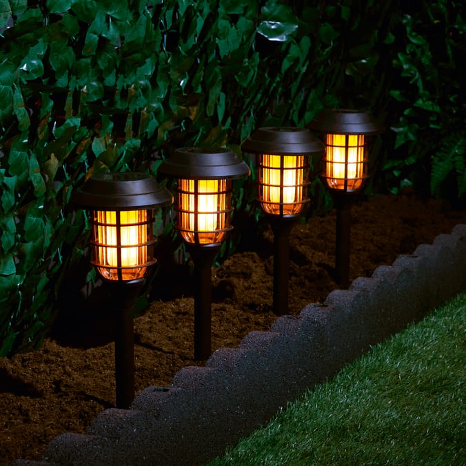 Firefly Lantern Stake Solar Light x2 - Black