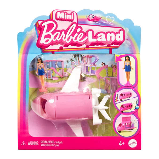 Barbie Mini Barbieland Doll & Vehicle Set With 1.5-Inch Doll & Dreamplane With Color-Change HYF40