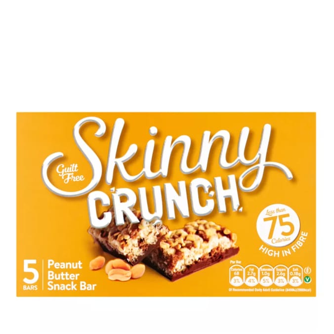 Skinny Crunch Peanut Butter 5 Bars Snack x10