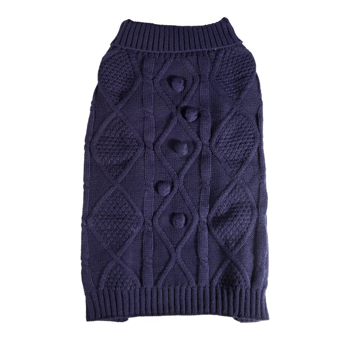 My Pets Cable Knit Jumper Navy