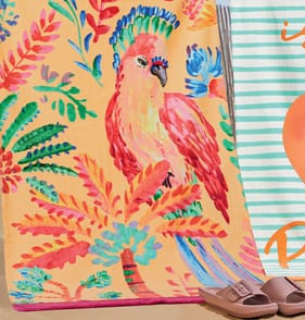 Hello Summer Beach Towel - Parrot (Orange)