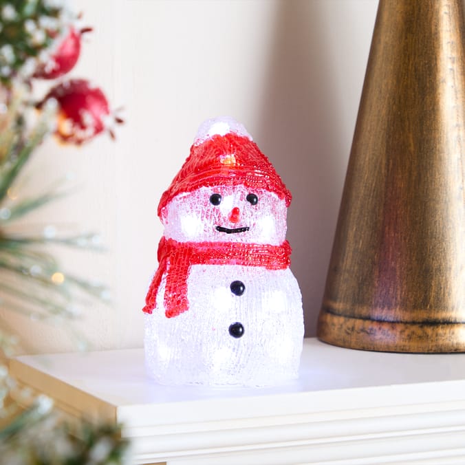 Prestige Battery Operated Light Up Character 16cm - Snowman