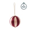 Festive Feeling Satin Stripe Christmas Bauble 6 Pack
