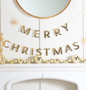 Festive Feeling Merry Christmas Bunting - Gold