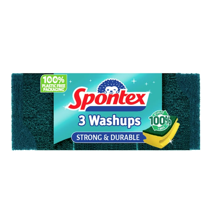 Spontex 3 Washups Sponge Scourers x10