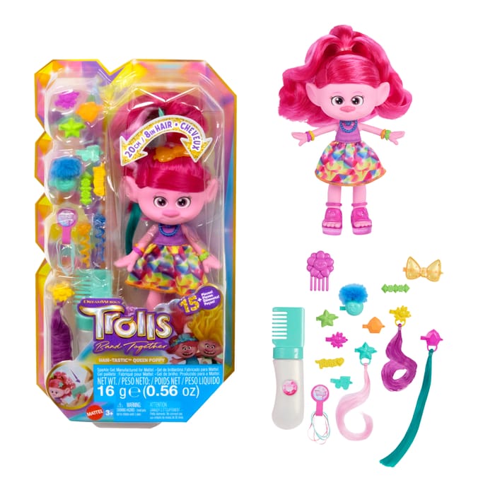 Trolls Hair-Tastic Queen Poppy Fashion Doll