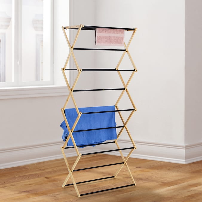 Home Solutions Bamboo 4 Tier Airer Home Bargains