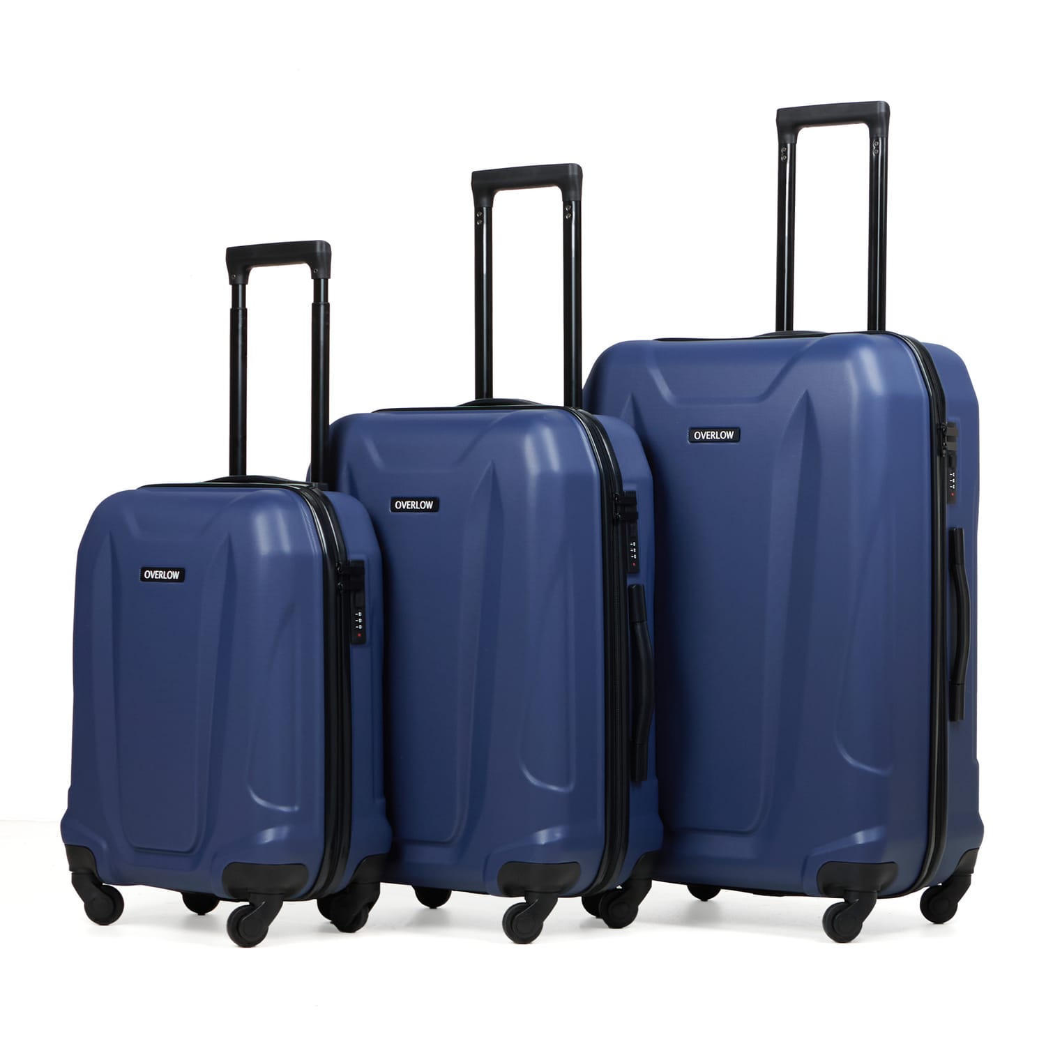 Overlow Suitcase Set Of 3 - Navy | Home Bargains