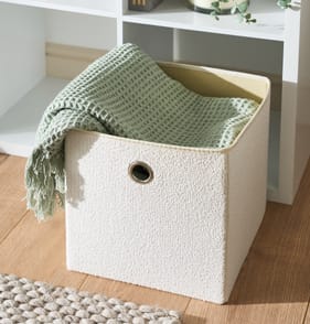 Home Collections Boucle Storage Cubes 2 Pack - Cream
