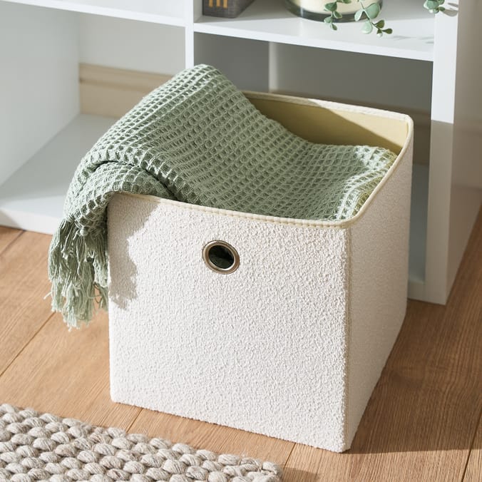 Home Collections Boucle Storage Cubes 2 Pack - Cream