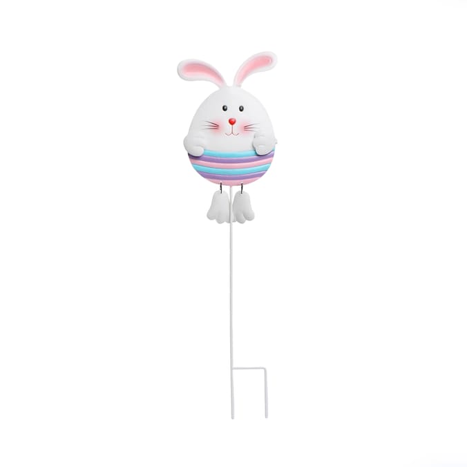 Hoppy Easter Small Metal Garden Stake - Bunny