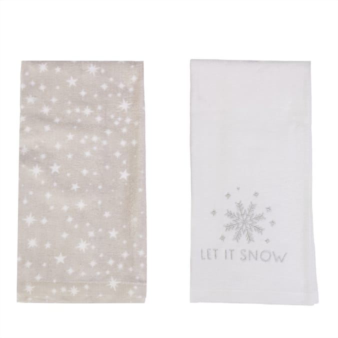 Festive Feeling Tea Towels 2 Pack - Snowflake