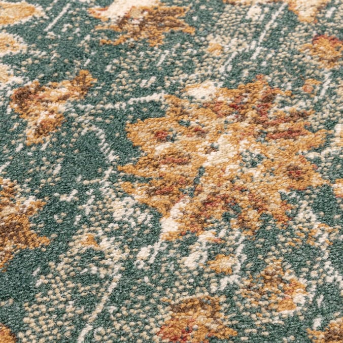 Asiatic Raja Border Runner RA02 - Teal/Cream