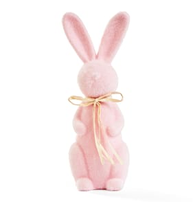 Hoppy Easter Flocked Rabbit 12" - Pink