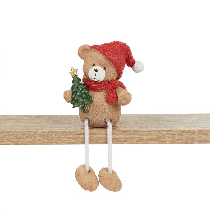 The Lifestyle Edit Timeless Christmas Bear Shelf Sitter Assorted