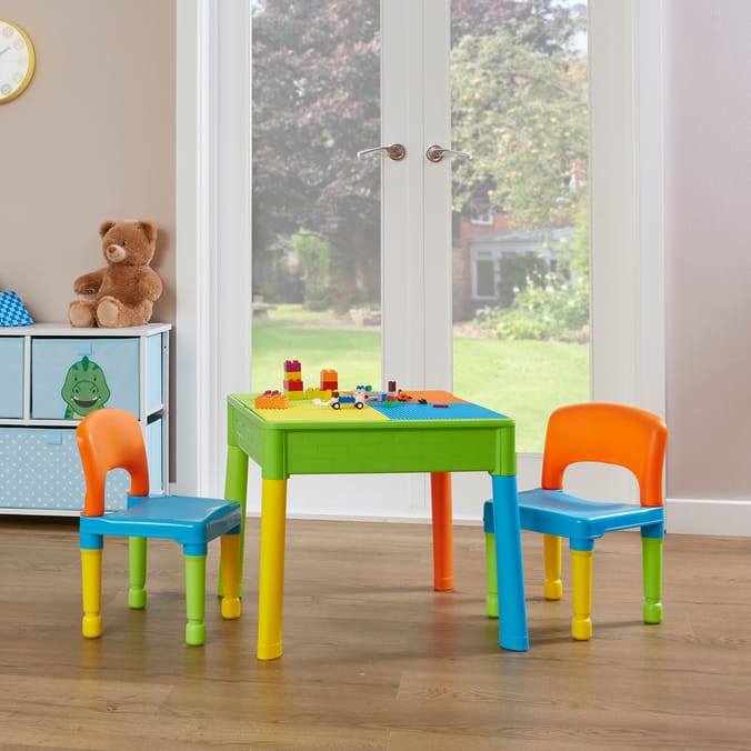 Liberty House Toys Kids 5-in-1 Activity Table and Two Chairs Set