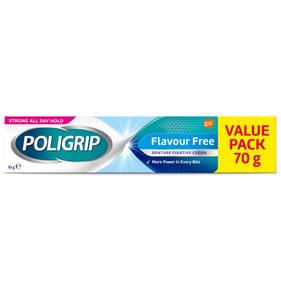 Poligrip Denture Fixative Flavour Free 70g