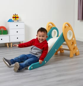 Liberty House Toys Kids Foldable Rocket Slide - Green/Gold