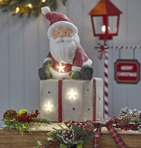 Festive Feeling Santa Present LED Ornament