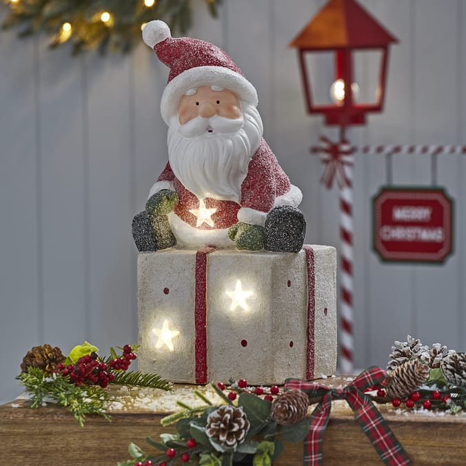 Festive Feeling Santa Present LED Ornament
