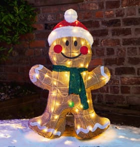 Prestige Battery Operated LED Standing Gingerbread Man 3ft
