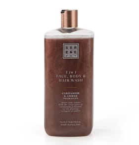 Serene 3 In 1 Face, Body & Hair Wash 1L - Cardamom & Amber 