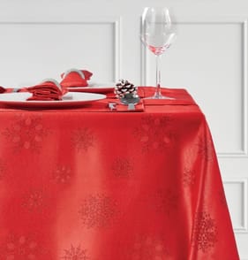 Home Collections Jacquard Table Cloth - Red Snowflake 132x229cm