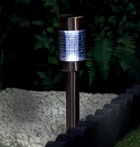 Firefly LED Solar Light Bollard Stake - Black Nickel