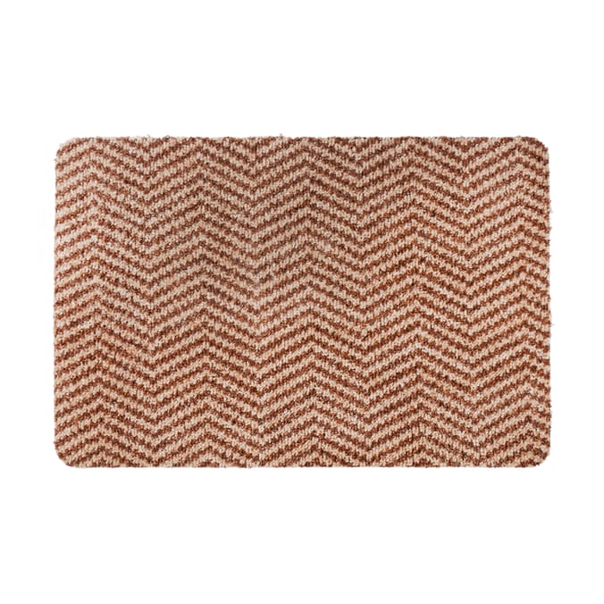 Design Studio Luxury Indoor Washable Doormat - Brown ZigZag