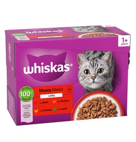 Whiskas Meaty Meals in Jelly 1+ Adult Wet Cat Food Pouches 12 x 85g