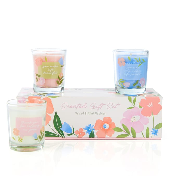 Mother's Day Set Of 3 Mini Scented Votives