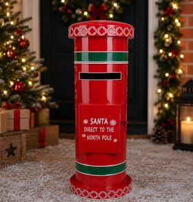 Festive Feeling Christmas Standing Metal Postbox