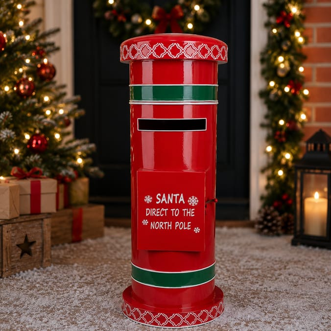 Festive Feeling Christmas Standing Metal Postbox