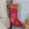 Winter Charm Gingerbread Velvet Stocking 